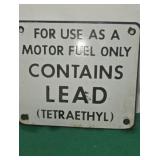 Original Porcelain on Metal Gas Pump Contains