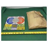 Vintage Pull Tab Board and Open Bag of Pull Tabs