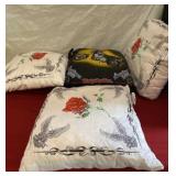 Four Harley Davidson Pillows Some Light Stains