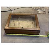 Wood Locking Display Cabinet with Glass Lid and