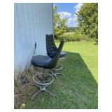Two Cushioned Seat and Back Barstools