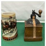 1988 Budweiser Stein and Opened with Contents of