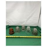 Glass Hemingray 42 & 45 Insulators with Brown