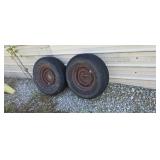 Two 15" Tires 6 Lug Rims.