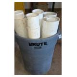Brute Rubber Trash Can with 4 in and 6-in PVC