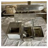 Universal Stainless Steel Three Compartment Sink