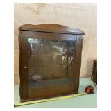 Wood and Glass Locking Cabinet with Key