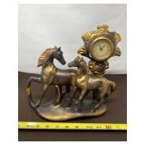 Metallic Gold Toned Resin Horse Sculpture