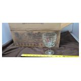 12 Budweiser "White Bowtie" Thumbprint Goblet