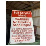 Metal Gas Station No Smoking Sign