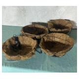 4 Hanging Flower Pot Holders with Butterflies
