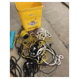 Yellow Tote Without Lid, Rope and Bungee Cords
