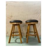 Two Padded Seat Swivel Bar Stools