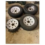 4 Rims with Three Tires