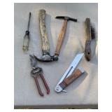 Screw Driver, Hammer, Wire Brush and Cutters