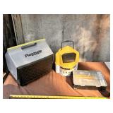 Cooler, Tackle Box, and Minoe Bucket