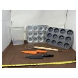 Pitcher, Bundt Cake Pana and Knife