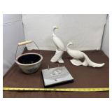 Flower Pot with handle, Swan Figurines & More