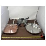 Copper Chef Pan with other pots and pans
