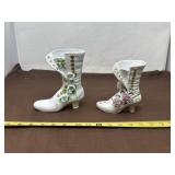 Vintage Porcelain Victorian high-button boot Vase