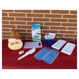 Wood Santa Basket, Ice Trays, Cutting Board