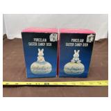Porcelain Easter Bunny Candy Dish