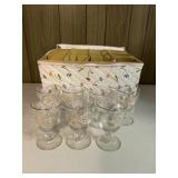 16 Libbey Glass Rose Bouquet Water Gobblets