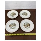 Harkerware 6 Inch Plates Homestead In Winter Scene