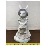 Porcelain 10.5 Inch Lady Rabbit Figurine