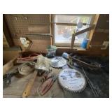 Hand Net, Saw Blades and Everything On Bench