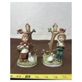Vintage Porcelain Boy & Girl Figurines