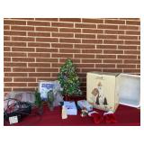 Christmas Decor Including Lighted Church