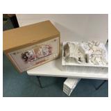 White Porcelain with Gold Firing Santa Set