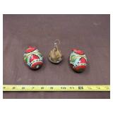 Hand-Painted Porcelain Hinged Christmas Ornaments