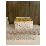 7 Hourglass glasses with 8 Libbey Rose Bouquet