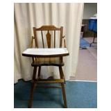 Dark Wood High Chair With Enamel Cover Tray