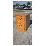 Oak Two Drawer File Cabinet