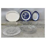 Cake Plates, Platters, Relish Tray-Vtg Glassware