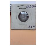1839 Seated Liberty silver half dime  coin