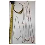 Gold toned Necklaces-Curved Collar Choker,