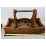 Antique primitive wooden caddy