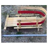 Eddie Bauer Kids Wooden Pull Behind Snow Sled