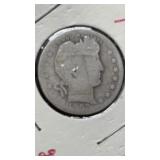 1892-O Barber Quarter (or half dollar) in a coin