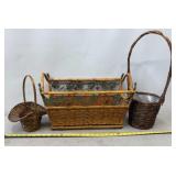 Bamboo & Ratton Magazine Rack and Baskets