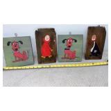 Vtg hand-painted wooden wall plaque