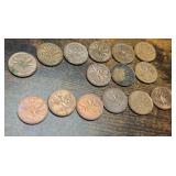 Circulated Canadian one-cent coins-1970s & 80s