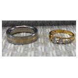 18K HGE Coated multi-stone ring size 6.5 and Two