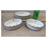Nordic Style Casserole 3-Piece Set Blue/White