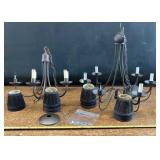 2-Metal multi-light chandelier fixtures with tiny