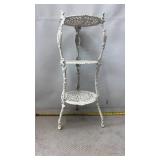 Victorian-style white three-tier cast iron plant